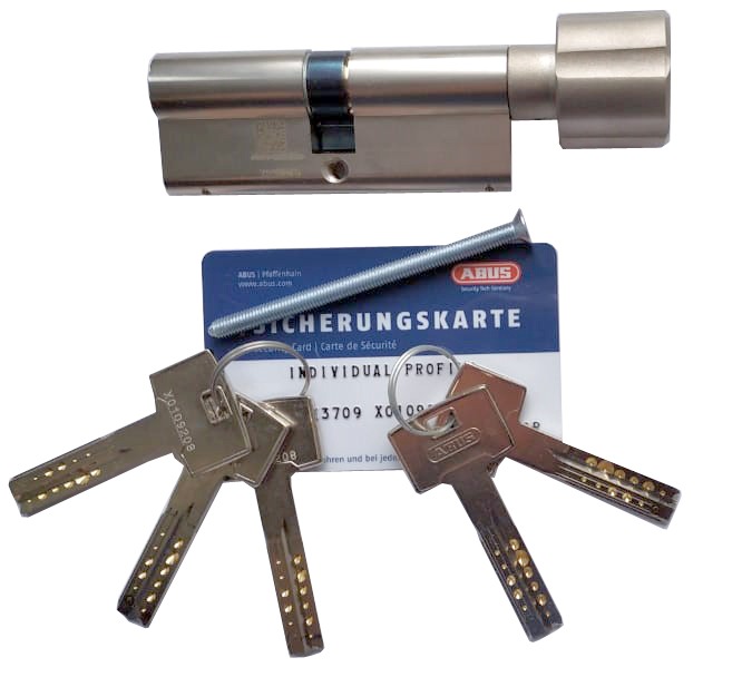 Механизм цилиндровый Abus X12R (Абус) 90 мм (40*50) никель, кл/вертушка