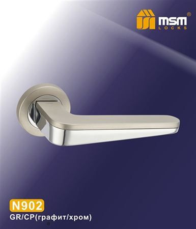 Ручки раздельные MSM N902 GR/CP (Графит/Хром) на круглом основании